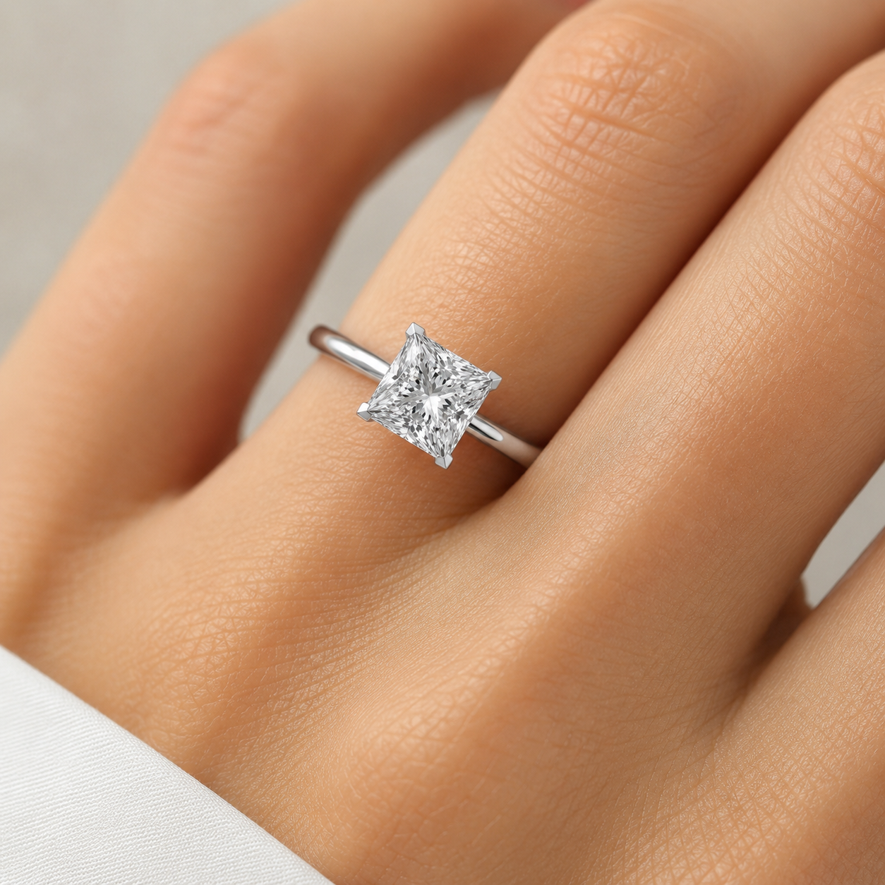 Princess cut Solitaire Ring