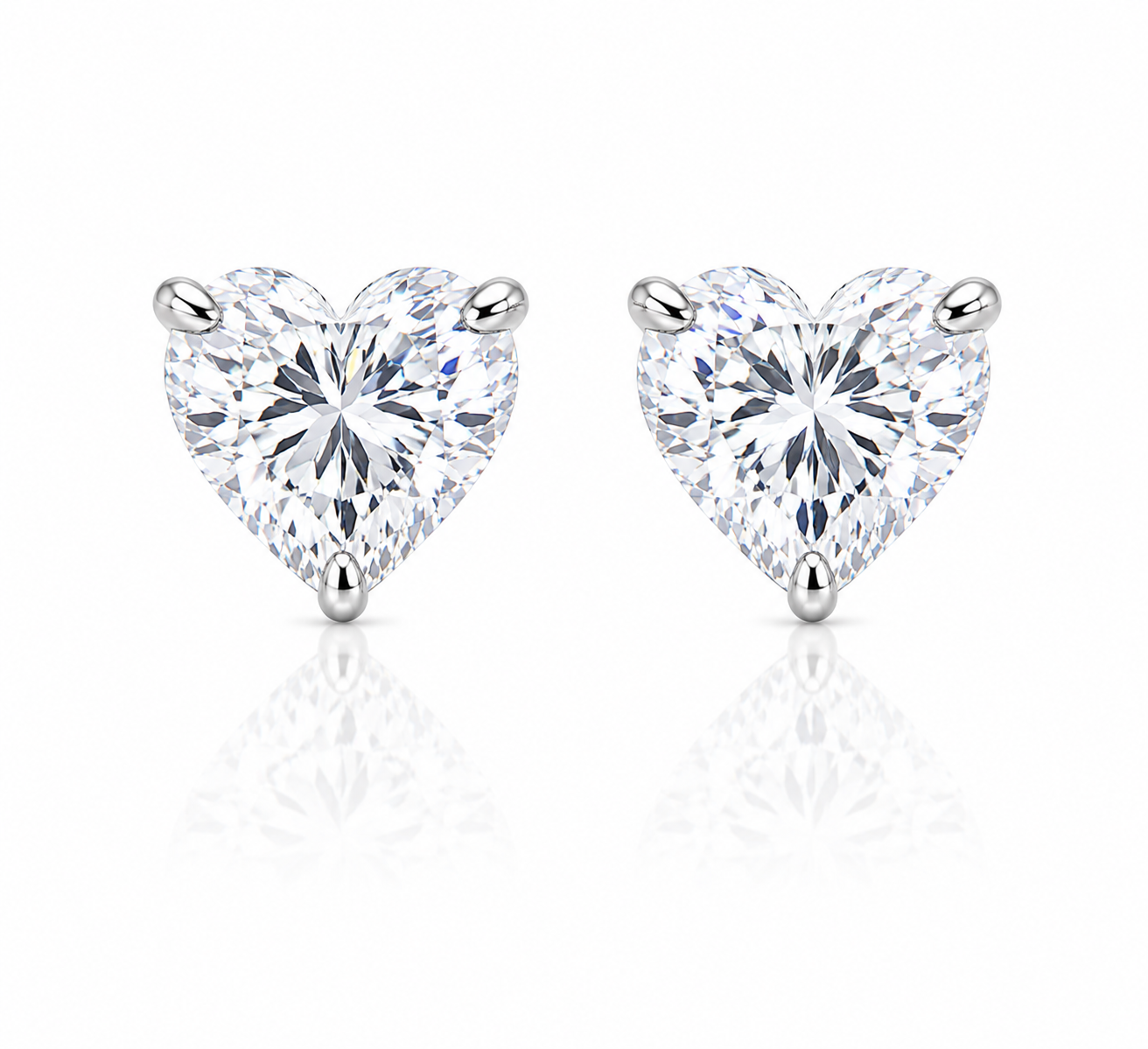 Heart-Cut Diamond Solitaire Studs