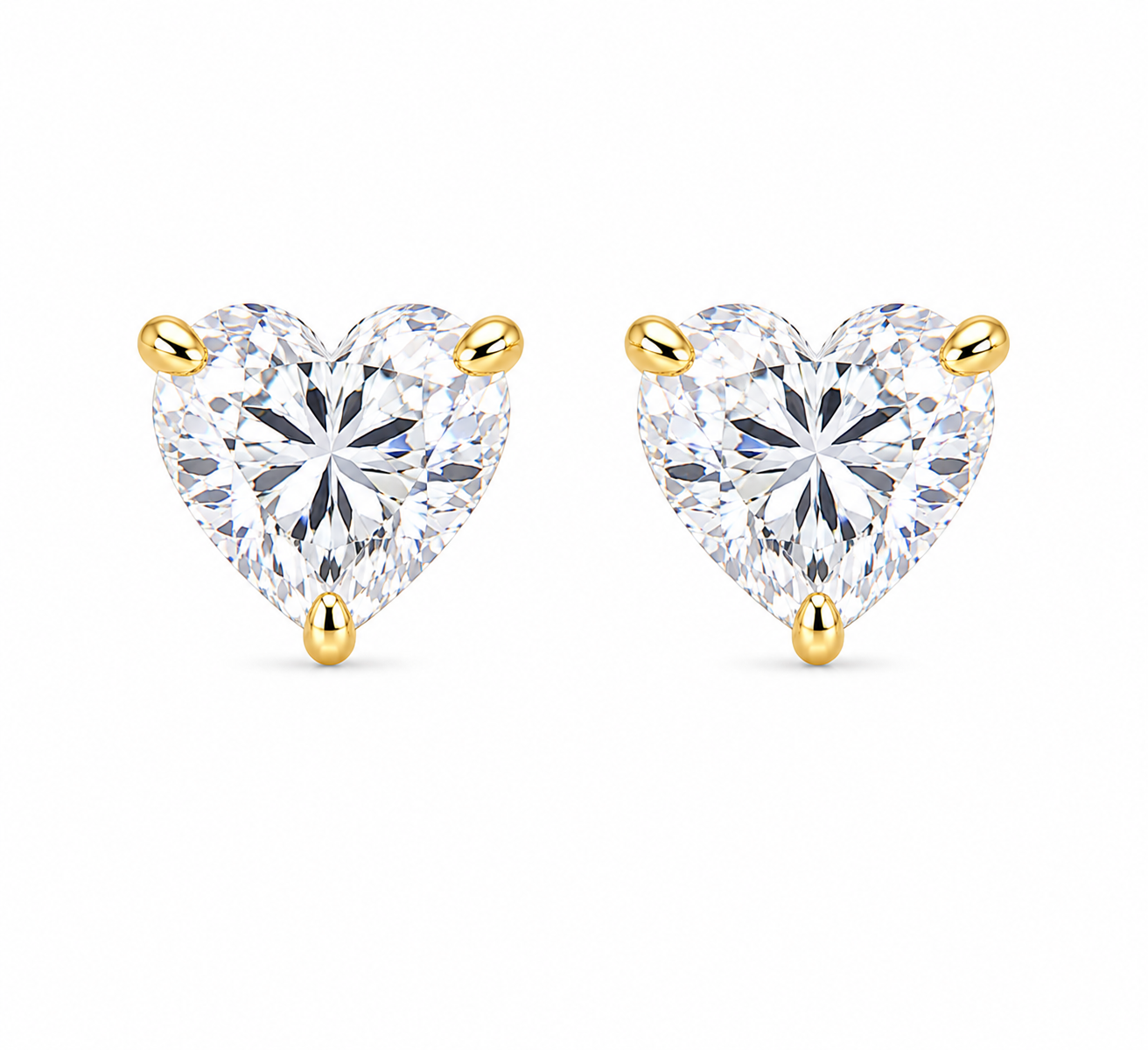 Heart-Cut Diamond Solitaire Studs