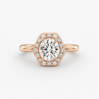 2 ct to 8 ct Diavont Hexagon Halo Engagement Ring