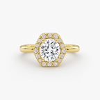 2 ct to 8 ct Diavont Hexagon Halo Engagement Ring