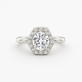 2 ct to 8 ct Diavont Hexagon Halo Engagement Ring