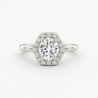 2 ct to 8 ct Diavont Hexagon Halo Engagement Ring