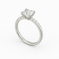 Diavont Round Brilliant Cut Engagement Ring Mounting with Tapered Side Diamonds