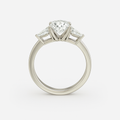Diavont Classic Three-Stone Diamond Engagement Ring Mounting