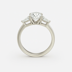 Diavont Classic Three-Stone Diamond Engagement Ring Mounting