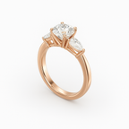 Diavont Classic Three-Stone Diamond Engagement Ring Mounting