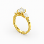 Diavont Classic Three-Stone Diamond Engagement Ring Mounting