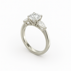 Diavont Classic Three-Stone Diamond Engagement Ring Mounting