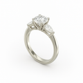 2 ct to 8 ct Diavont Three-Stone Round Cut Diamond Ring Mounting with Pear Side Stones