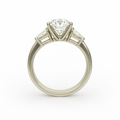 Classic Three-Stone Round Diamond Ring with Pear Side Accents (Mounting only)