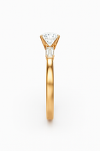 Classic Three-Stone Round Diamond Ring with Pear Side Accents (Mounting only)