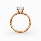Diavont Twisted Band Cushion Cut Diamond Engagement Ring Mounting with Pavé Accents