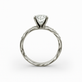 Diavont Twisted Band Cushion Cut Diamond Engagement Ring Mounting with Pavé Accents