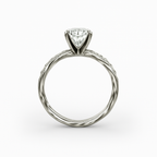 Diavont Twisted Band Cushion Cut Diamond Engagement Ring Mounting with Pavé Accents