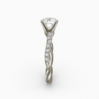 Diavont Twisted Band Cushion Cut Diamond Engagement Ring Mounting with Pavé Accents