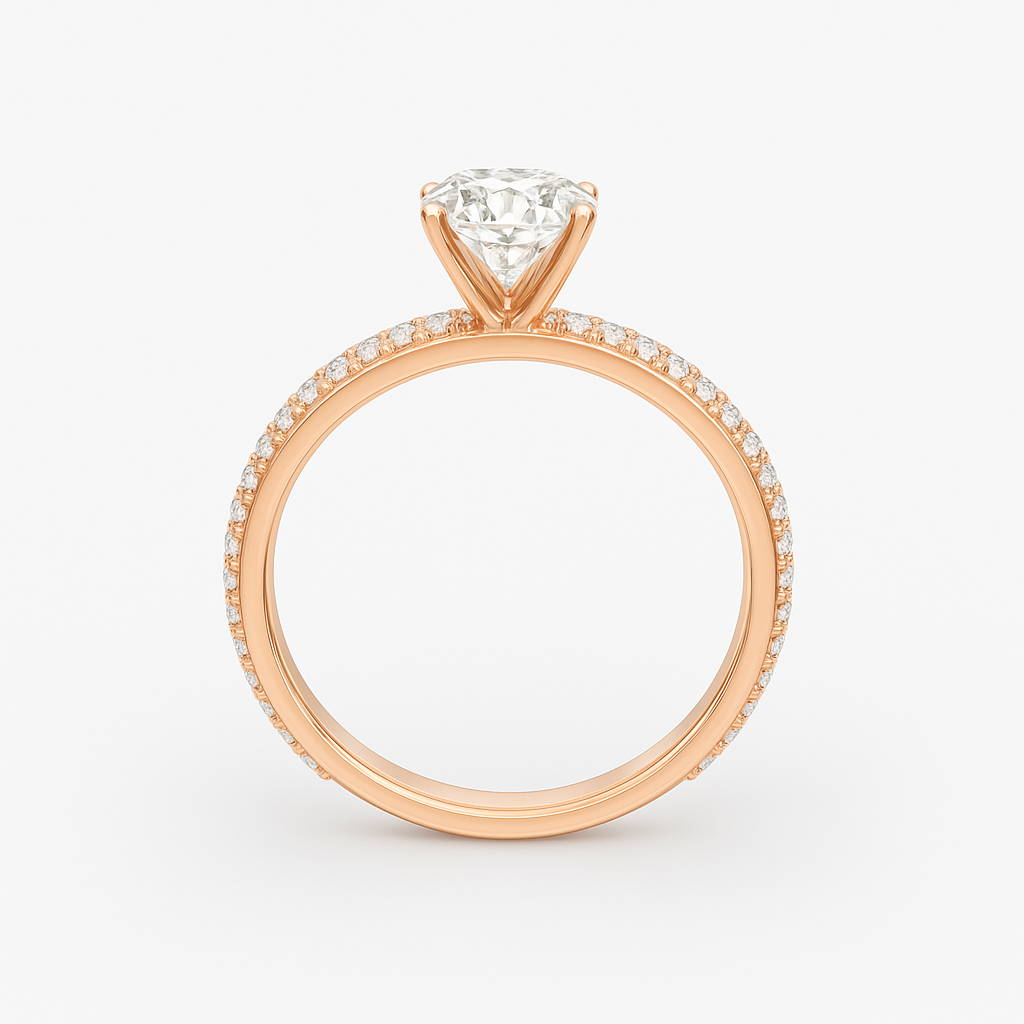 2 ct to 8 ct Diavont Classic Solitaire Engagement Ring Mounting with Side Stones
