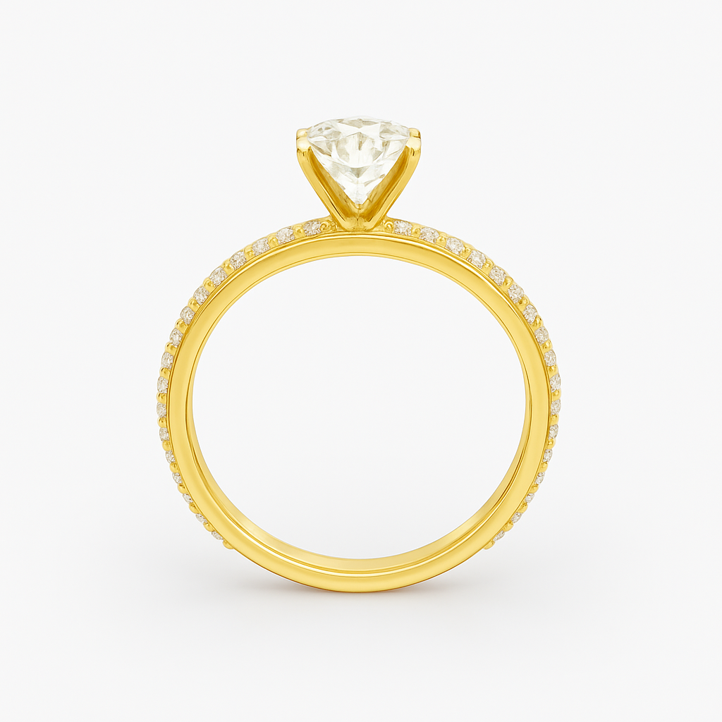 2 ct to 8 ct Diavont Classic Solitaire Engagement Ring Mounting with Side Stones