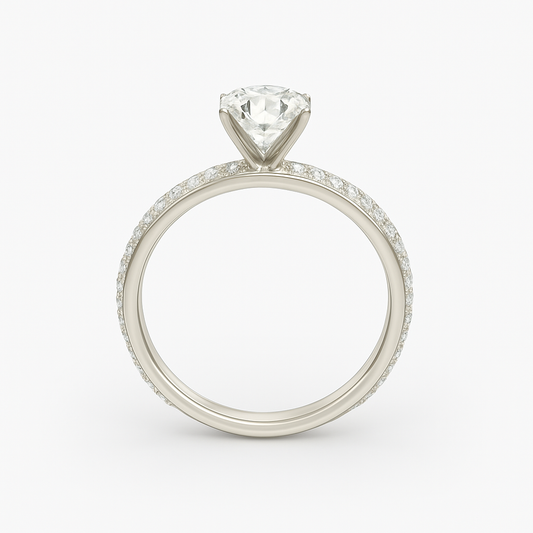 2 ct to 8 ct Diavont Classic Solitaire Engagement Ring Mounting with Side Stones
