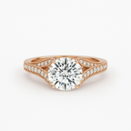 Diavont Vintage-Inspired Solitaire Ring with Split Shank Pavé Detailing