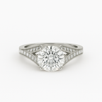 Diavont Vintage-Inspired Solitaire Ring with Split Shank Pavé Detailing