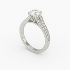 Diavont Vintage-Inspired Solitaire Ring with Split Shank Pavé Detailing