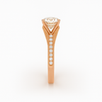 Diavont Vintage-Inspired Solitaire Ring with Split Shank Pavé Detailing