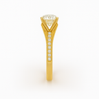 Diavont Vintage-Inspired Solitaire Ring with Split Shank Pavé Detailing