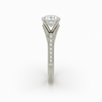 Diavont Vintage-Inspired Solitaire Ring with Split Shank Pavé Detailing