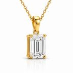 Emerald Diamond Pendant Necklace with Chain