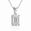 Emerald Diamond Pendant Necklace with Chain
