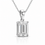Emerald Diamond Pendant Necklace with Chain