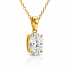 Oval Diamond Pendant Necklace with Chain