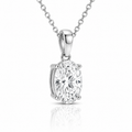 Oval Diamond Pendant Necklace with Chain
