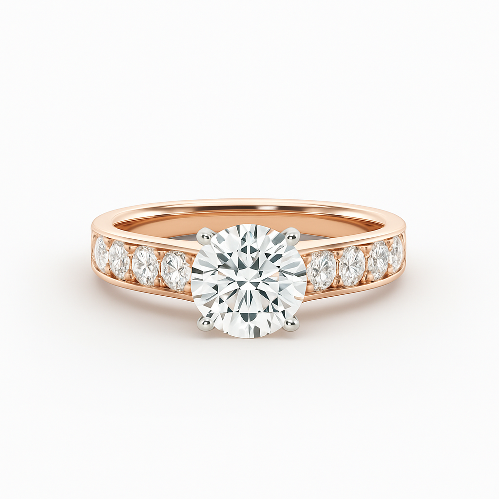 Diavont Vintage Channel-Set Round Cut Diamond Engagement Ring