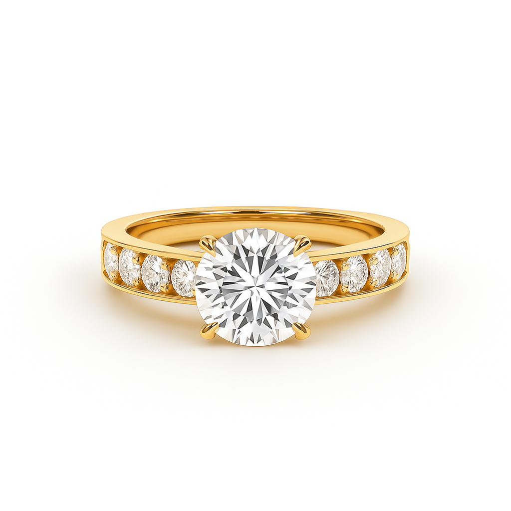 Diavont Vintage Channel-Set Round Cut Diamond Engagement Ring