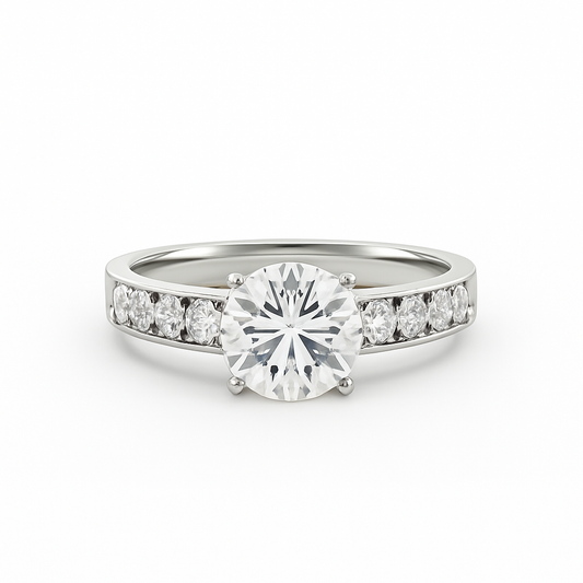 Diavont Vintage Channel-Set Round Cut Diamond Engagement Ring