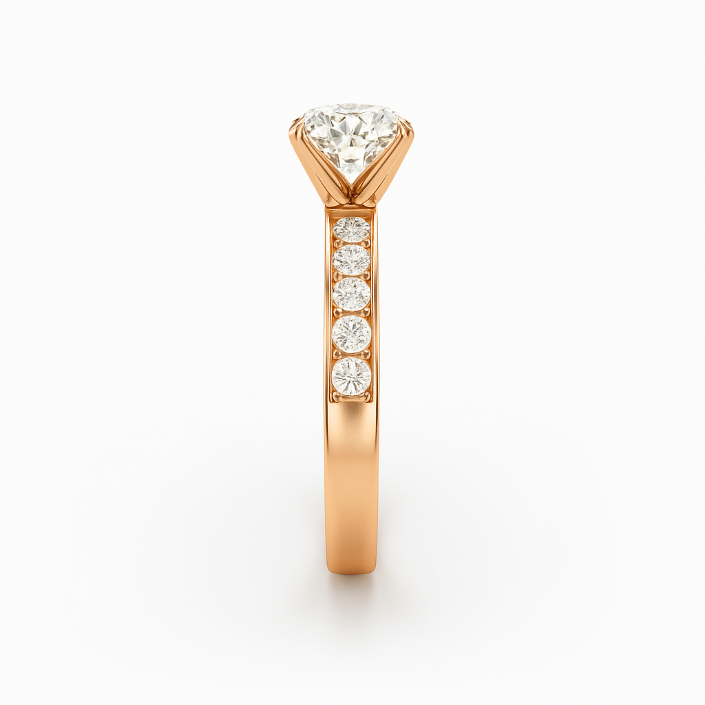 Diavont Vintage Channel-Set Round Cut Diamond Engagement Ring