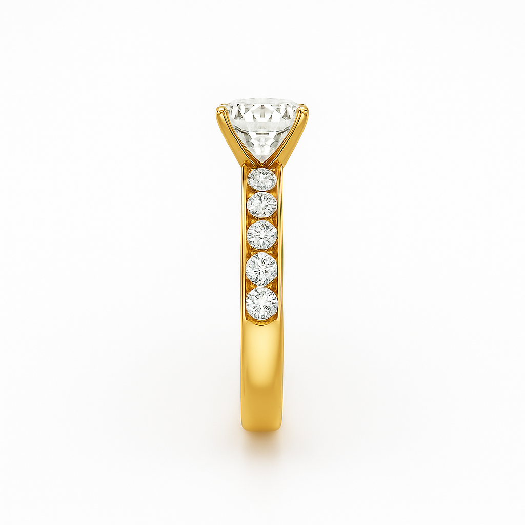 Diavont Vintage Channel-Set Round Cut Diamond Engagement Ring