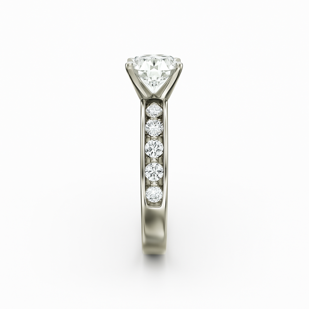 Diavont Vintage Channel-Set Round Cut Diamond Engagement Ring