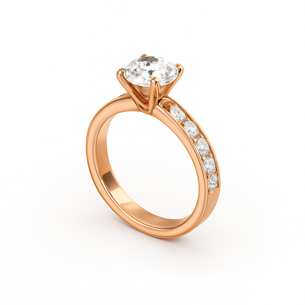 Diavont Vintage Channel-Set Round Cut Diamond Engagement Ring