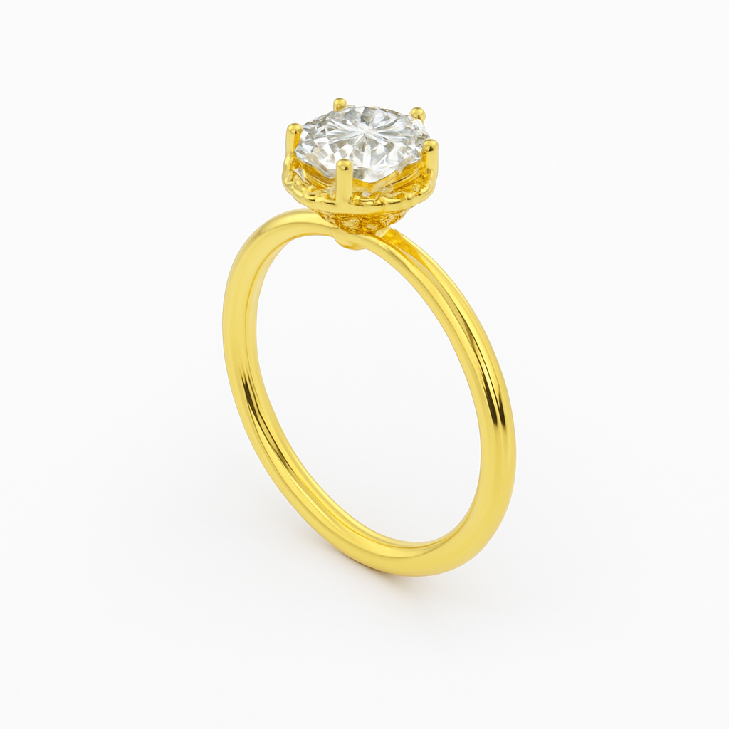 2 ct to 8 ct Diavont Hexagon Halo Engagement Ring
