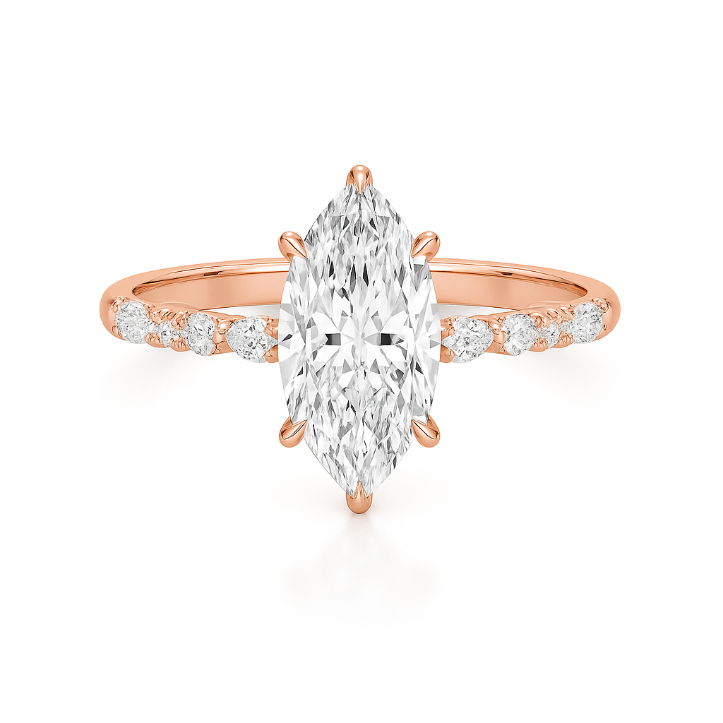 2 ct to 8 ct Diavont Marquise-Cut Diamond Engagement Ring Mounting