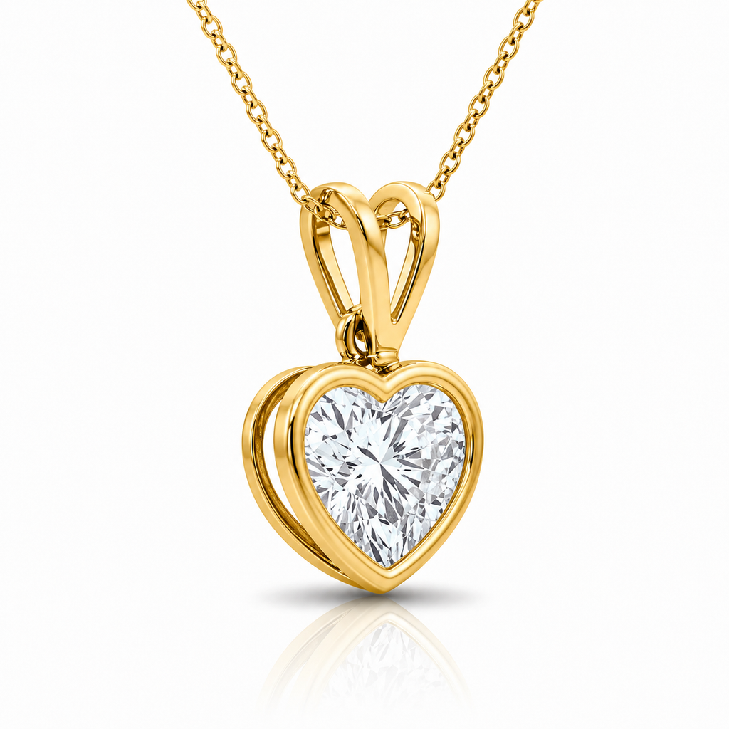 Heart Cut Diamond Pendant with Chain