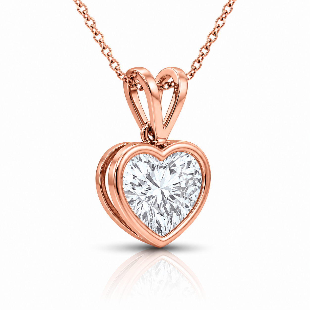 Heart Cut Diamond Pendant with Chain
