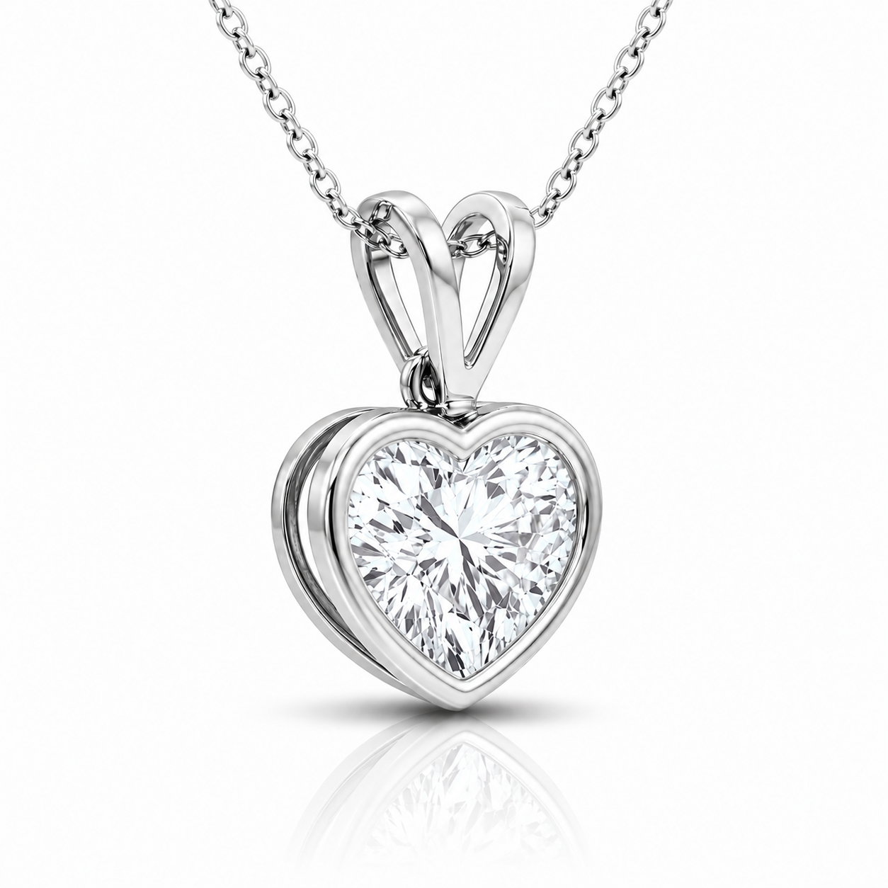 Heart Cut Diamond Pendant with Chain