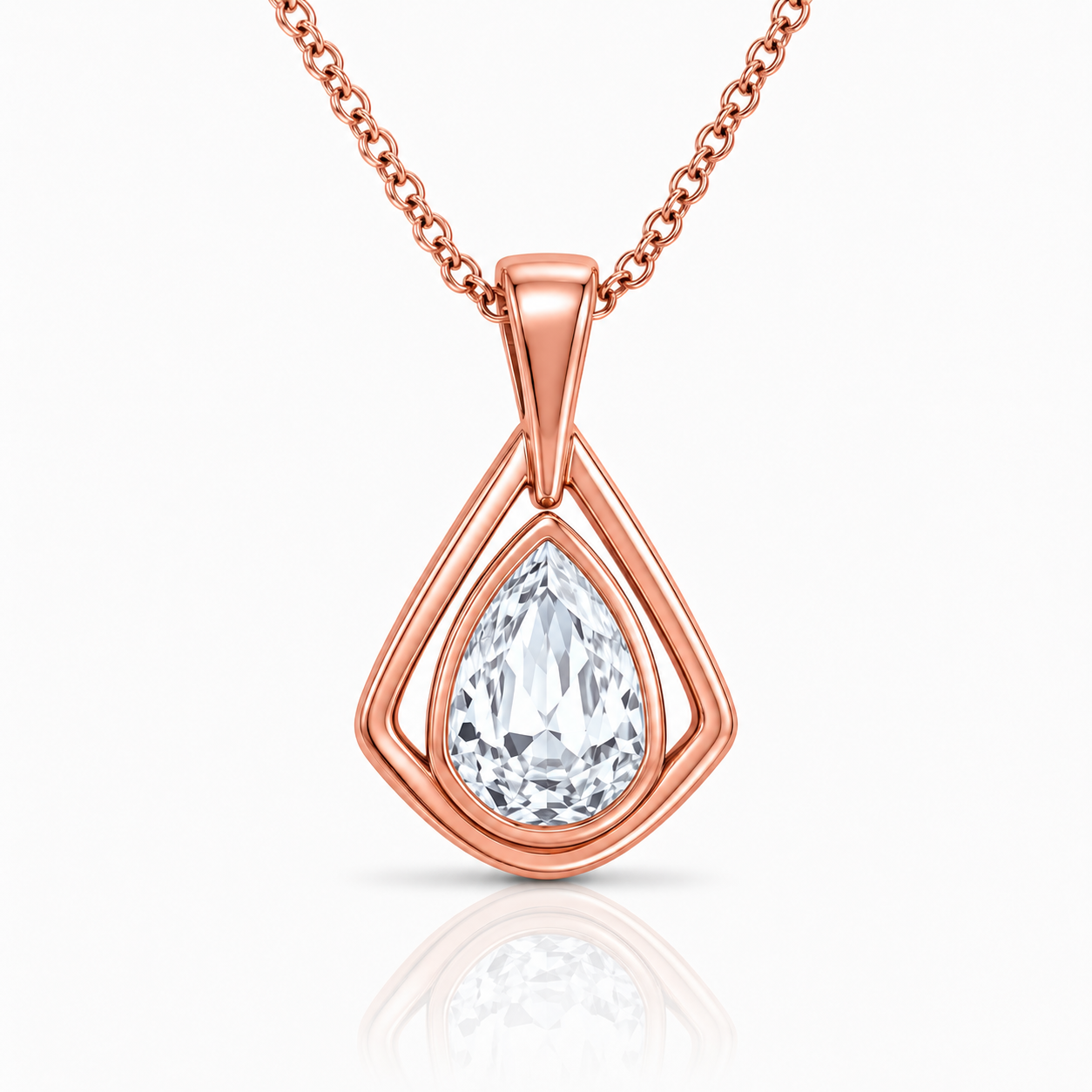Pear Cut Diamond Pendant with Chain