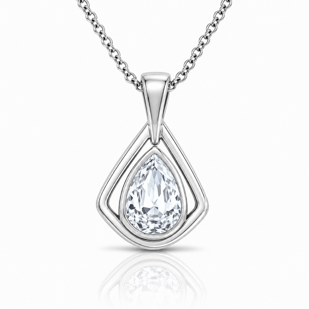 Pear Cut Diamond Pendant with Chain