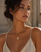 Emerald Diamond Pendant Necklace with Chain