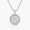 Princess Halo Cut Diamond Pendant with Chain
